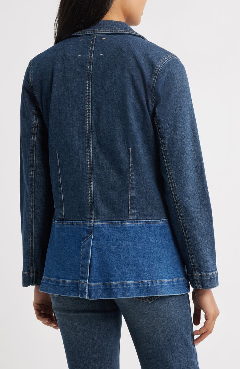 CITY BLUES Two-Tone Denim Blazer, Alternate, color, Vintage Wash
