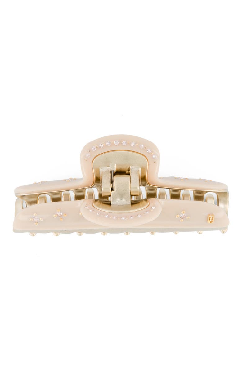 Alexandre de Paris Soleil Levant Large Vendome Crystals Claw Clip, Alternate, color, Beige