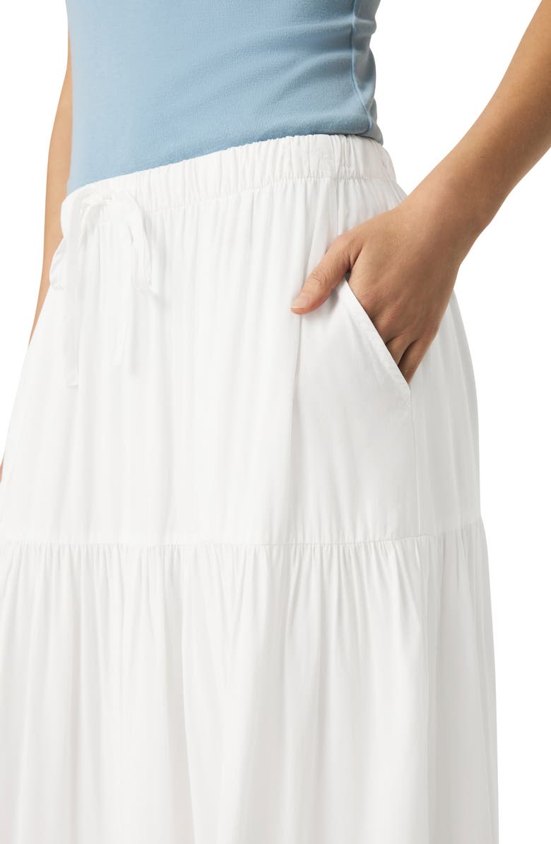Splendid Melanie Tiered Drawstring Maxi Skirt, Alternate, color, White