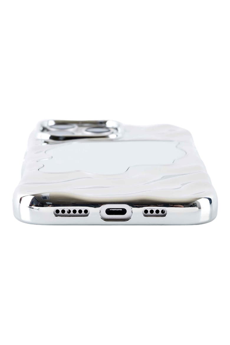 Flowy Mirror iPhone 15 Pro Max Case, Alternate, color, SILVER