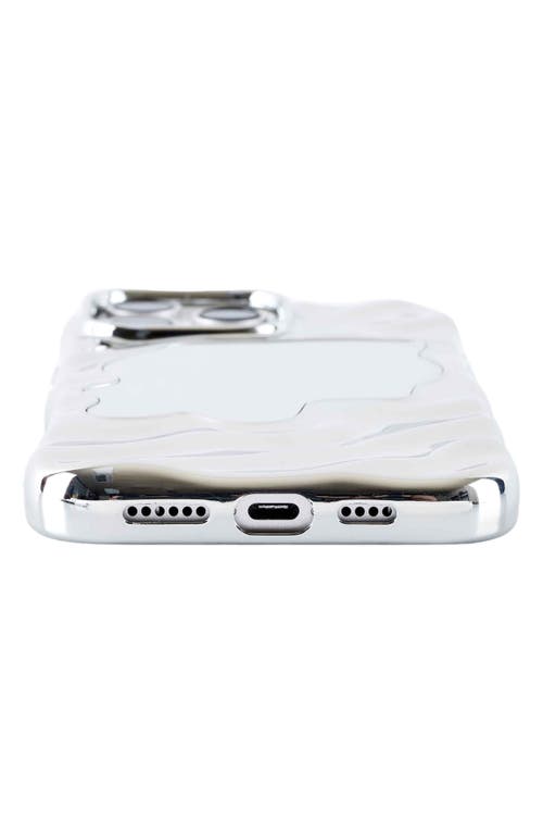 Auramma Flowy Mirror Iphone 15 Pro Case In Silver