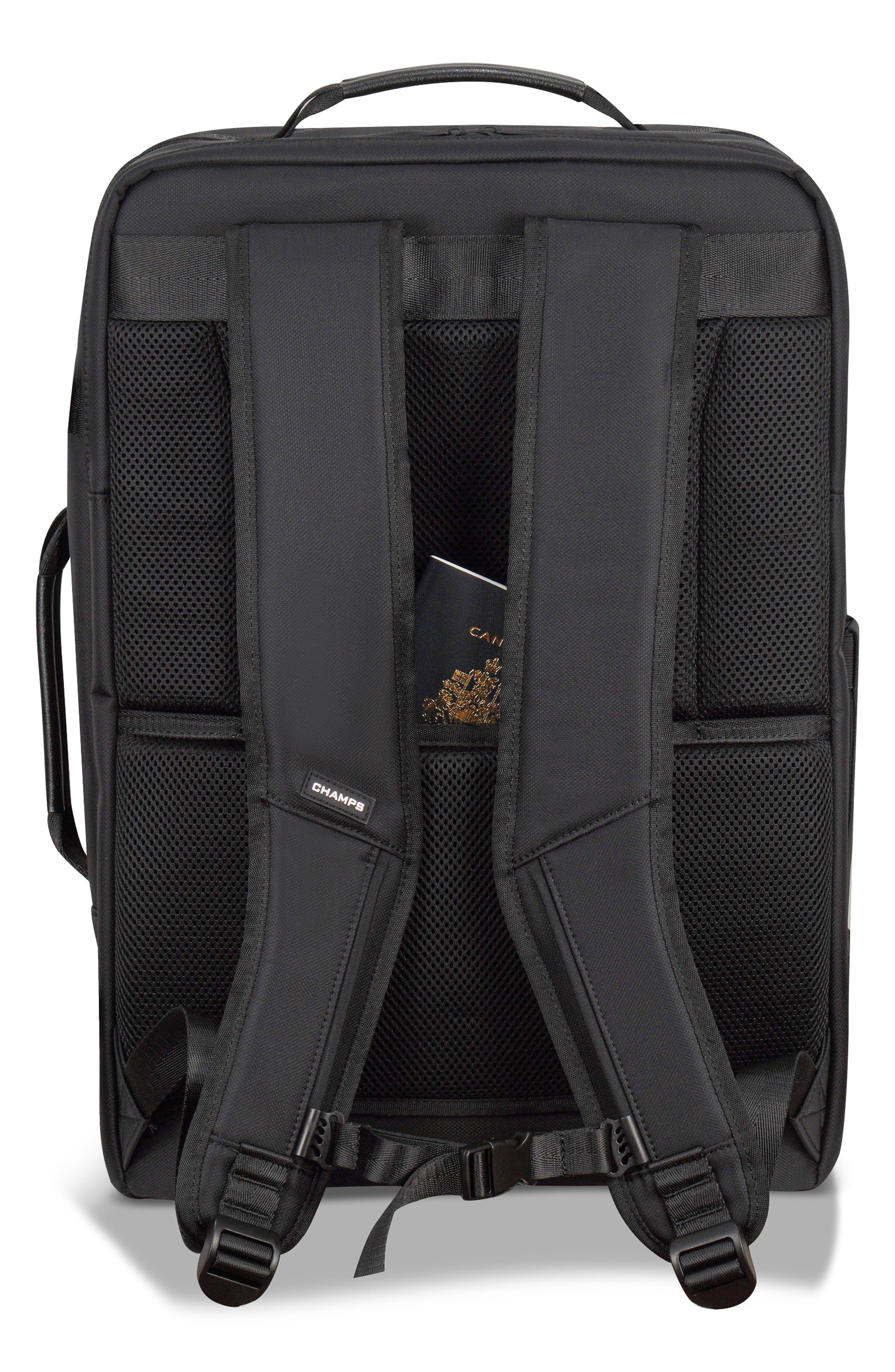 CHAMPS Waterproof Nylon Backpack, Alternate, color, Black