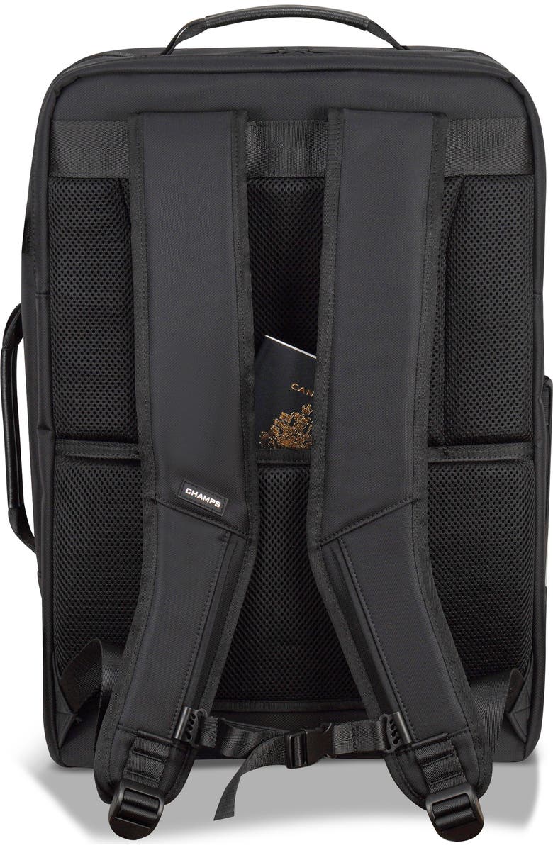 CHAMPS Waterproof Nylon Backpack, Alternate, color, Black