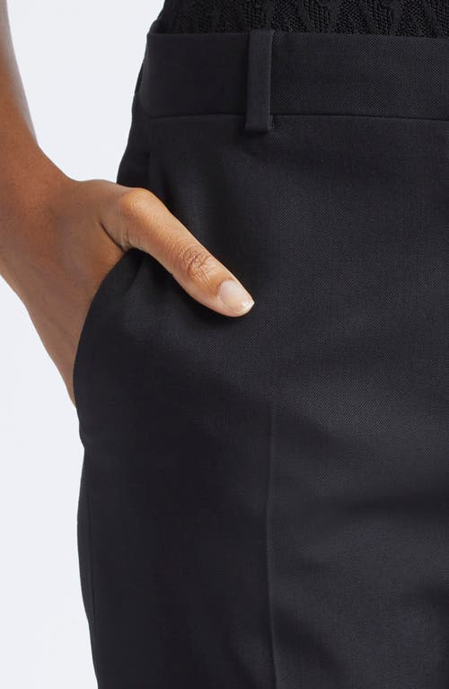 Versace Stretch Wool Grain De Poudre Trousers In Black