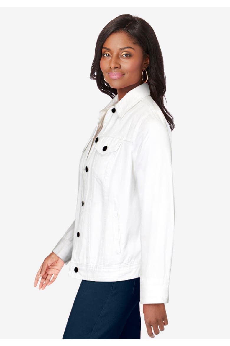 Classic Cotton Denim Jacket, Alternate, color, WHITE