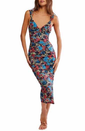 Free People Print Mesh Body-Con Dress