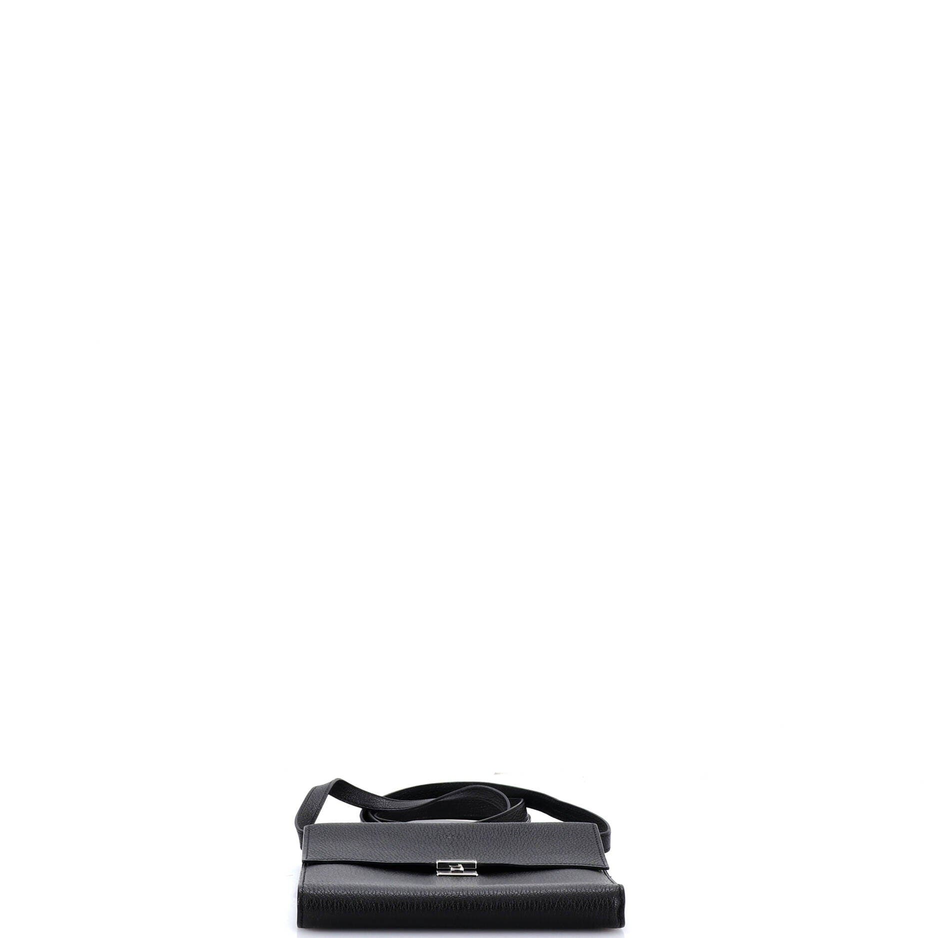 Pre-Owned Hermes Clic Wallet on Strap Chevre Mysore 16, Alternate, color, Noir