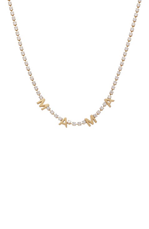 Mama Crystal Tennis Necklace
