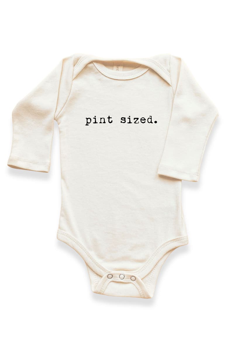 Tenth & Pine Pint Sized Organic Baby Bodysuit Long Sleeve, Main, color, Natural Black Lettering