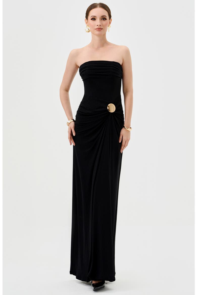Keria Off Shoulder Midaxi, Alternate, color, BLACK