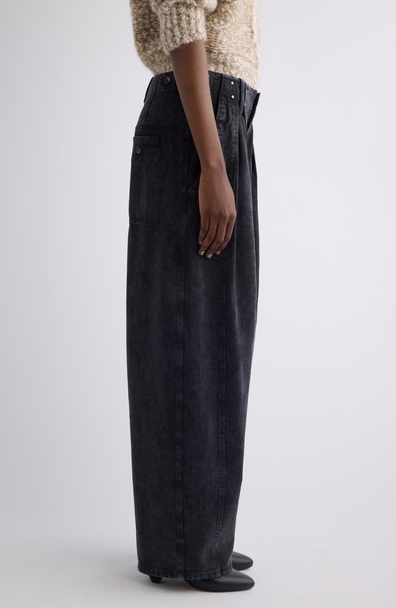 Isabel Marant Ireme Pleated Barrel Leg Jeans, Alternate, color, Faded Black