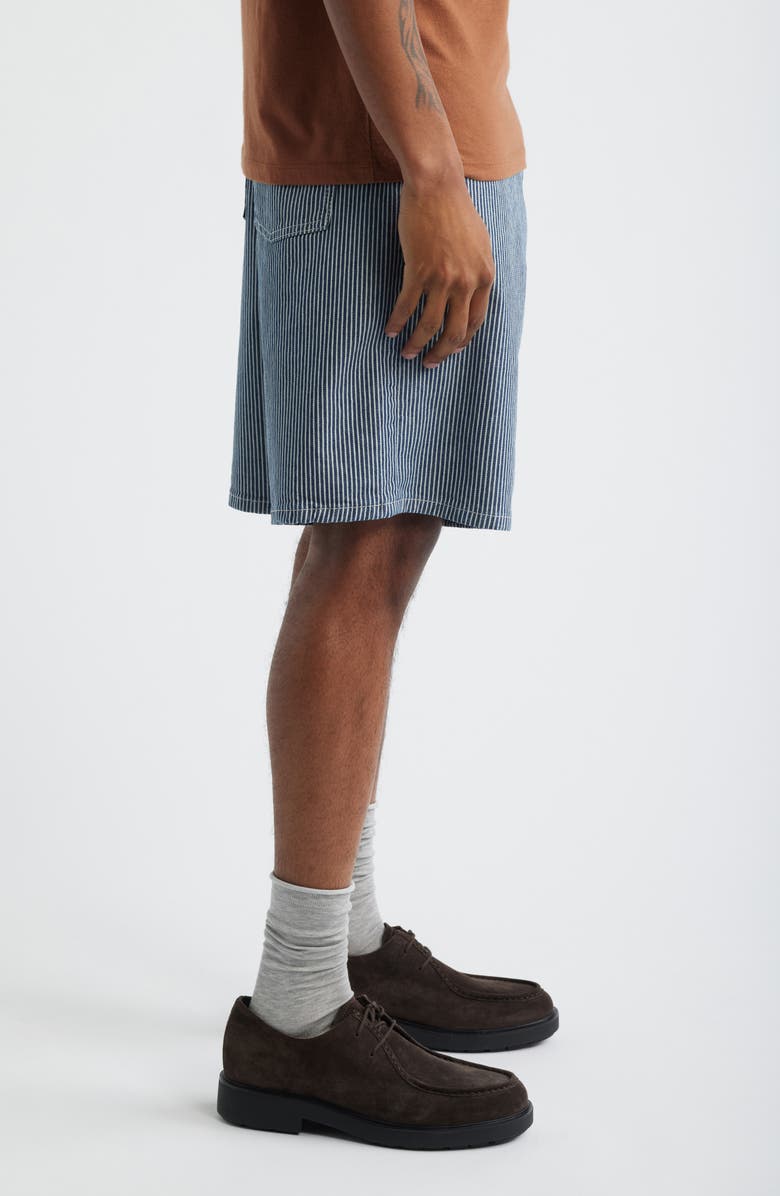 Les Deux Ryder Stripe Denim Shorts, Alternate, color, Dark Navy