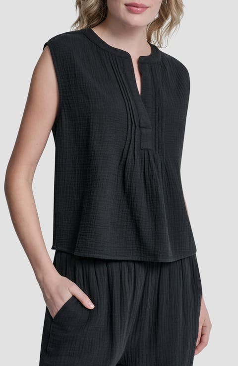 Double Crepe Gauze Sleeveless Top