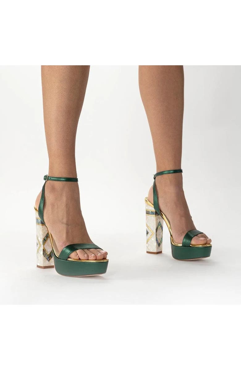 Freya Rose Arte Ankle Strap Pearl Heel Sandal, Alternate, color, Green