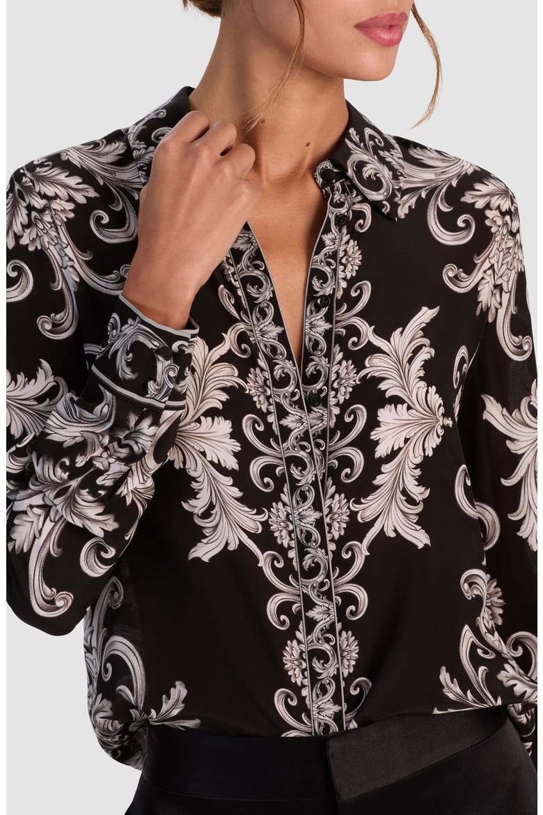 Willa Florentine Print Button-Up Shirt, Alternate, color, WINTERS TALE