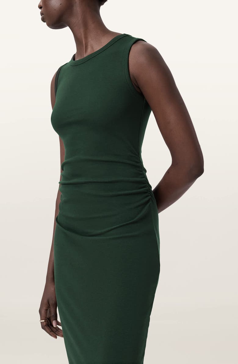 AllSaints Katarina Ruched Side Maxi Dress, Alternate, color, Emerald Green