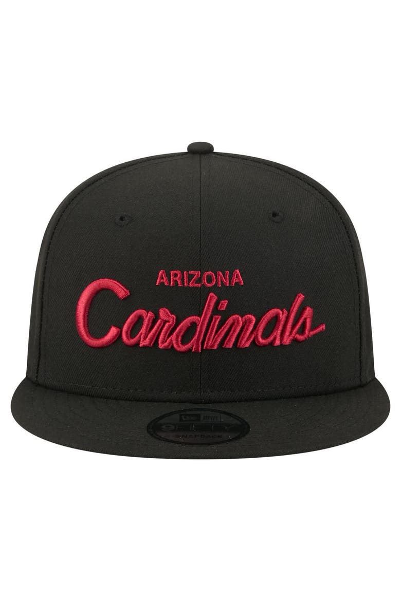 Men's New Era  Black Arizona Cardinals Core Team Script 9FIFTY Snapback Hat, Alternate, color, Black