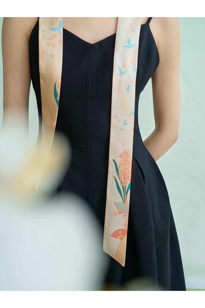 "Fanfare Breeze" Silk Skinny Scarf, Alternate, color, Yellow