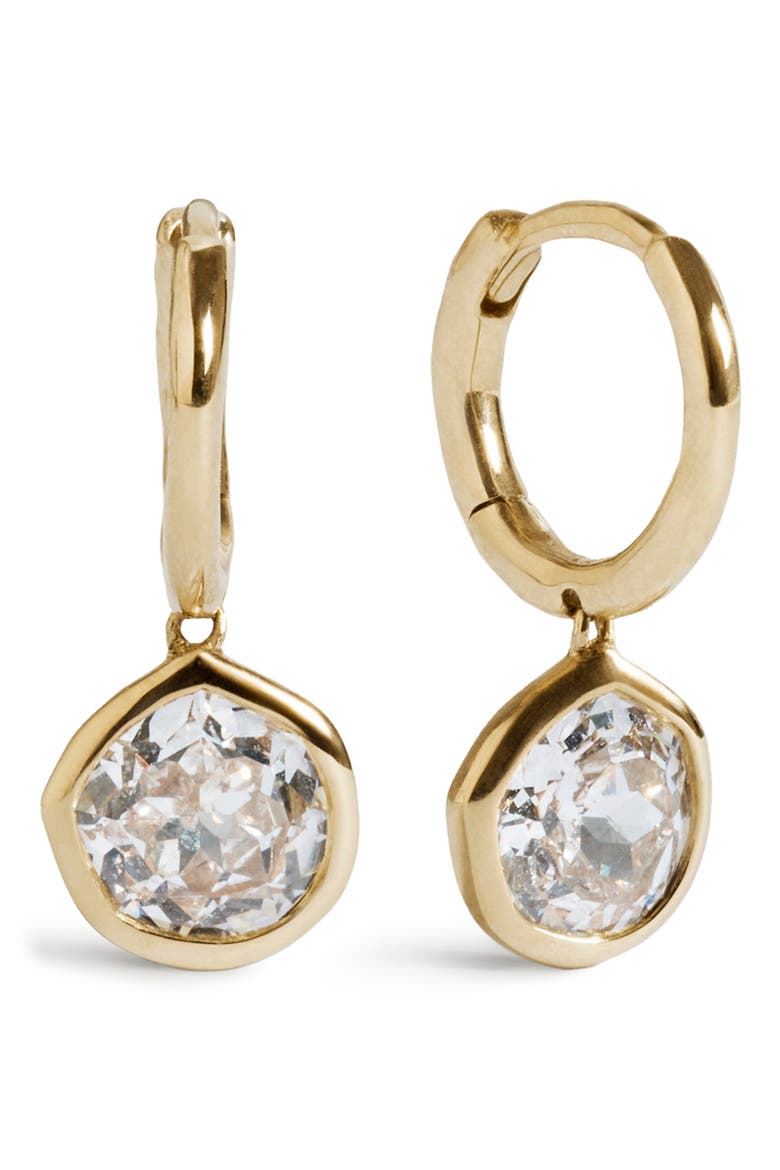 Siren 14k Gold Lab-Grown Diamond Huggie Hoop Earrings, Main, color, 14K SOLID GOLD