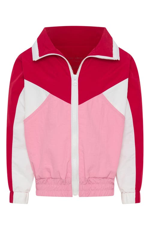 Tiny Tribe Kids' Colorblock Full Zip Jacket In Pink Multi
