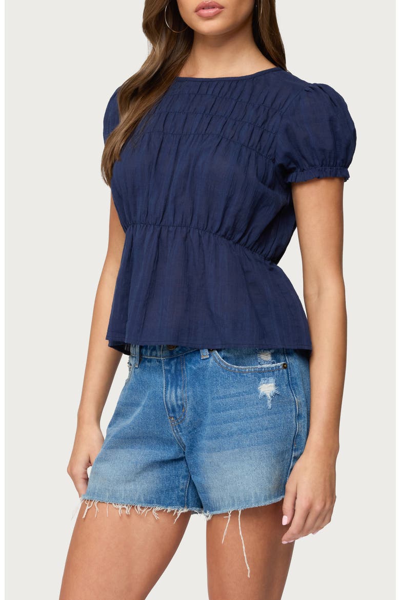 Maricella Peplum Top, Alternate, color, NAVY