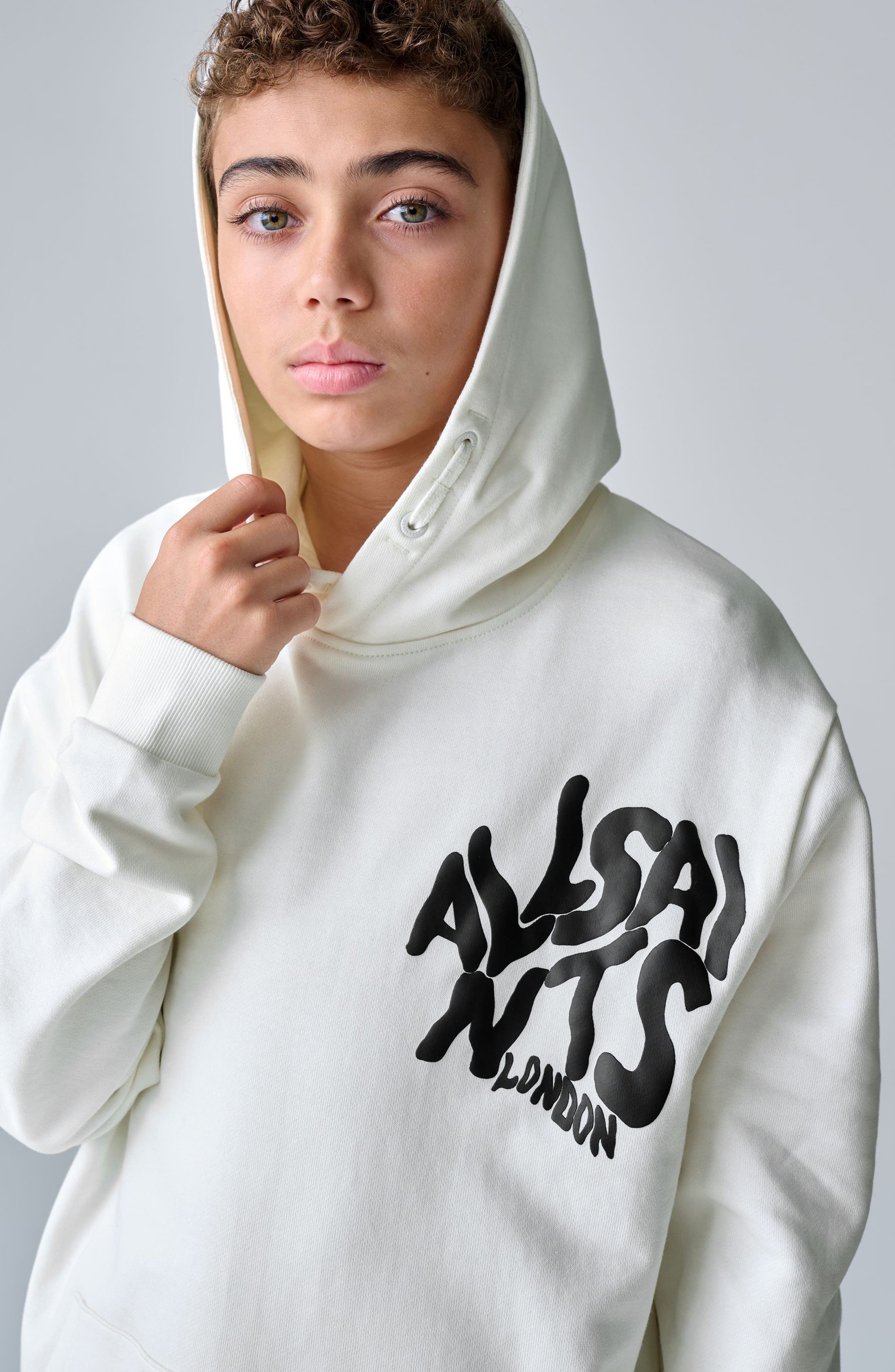smALLSAINTS by ALLSAINTS Kids' Distortion Orlando Graphic Cotton Hoodie — фото 8