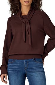 Wit & Wisdom Tie Neck Sweater