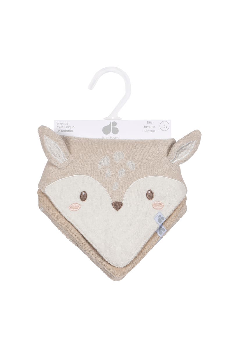 Just Born Bandana Bibs 3-Pack Multi Blue Patterns, Alternate, color, Deer