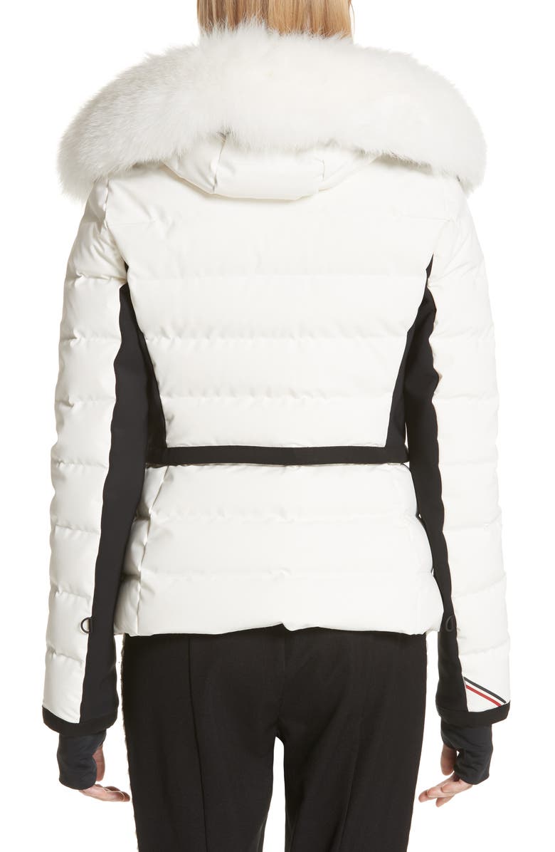 Moncler Lamoura Quilted Down Puffer Coat with Removable Genuine Fox Fur Trim, Alternate, color,