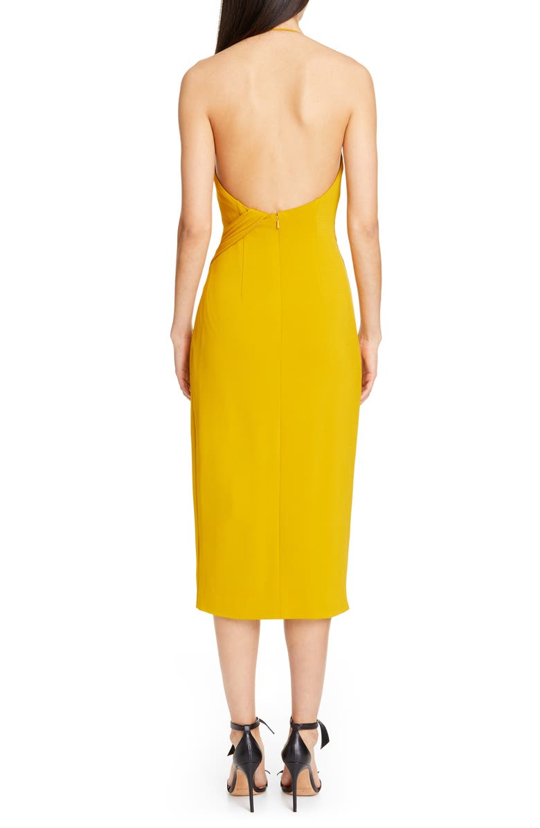 CUSHNIE Asymmetrical Halter Midi Dress, Alternate, color,