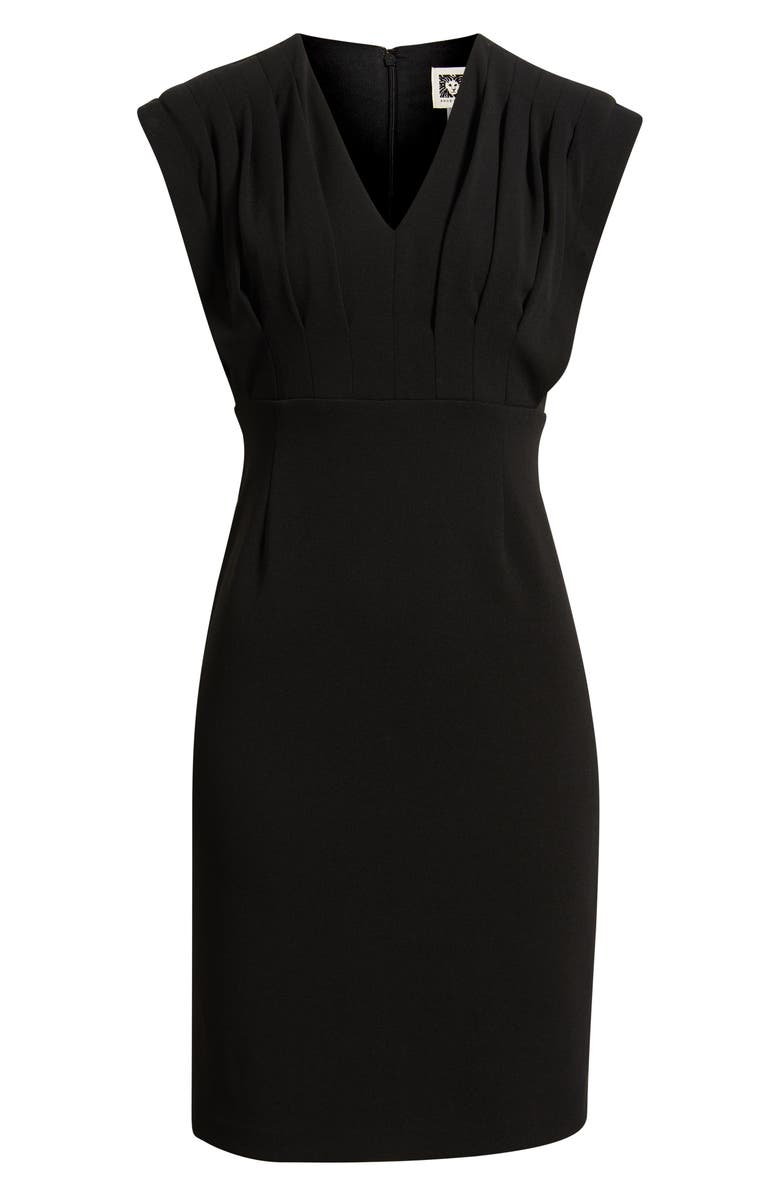 Anne Klein Pleated Bodice Sheath Dress, Main, color, Anne Black