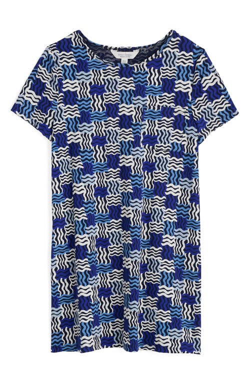 Seasalt Cornwall Bowithick Cotton Jersey Tunic In Weaving Waves Yacht
