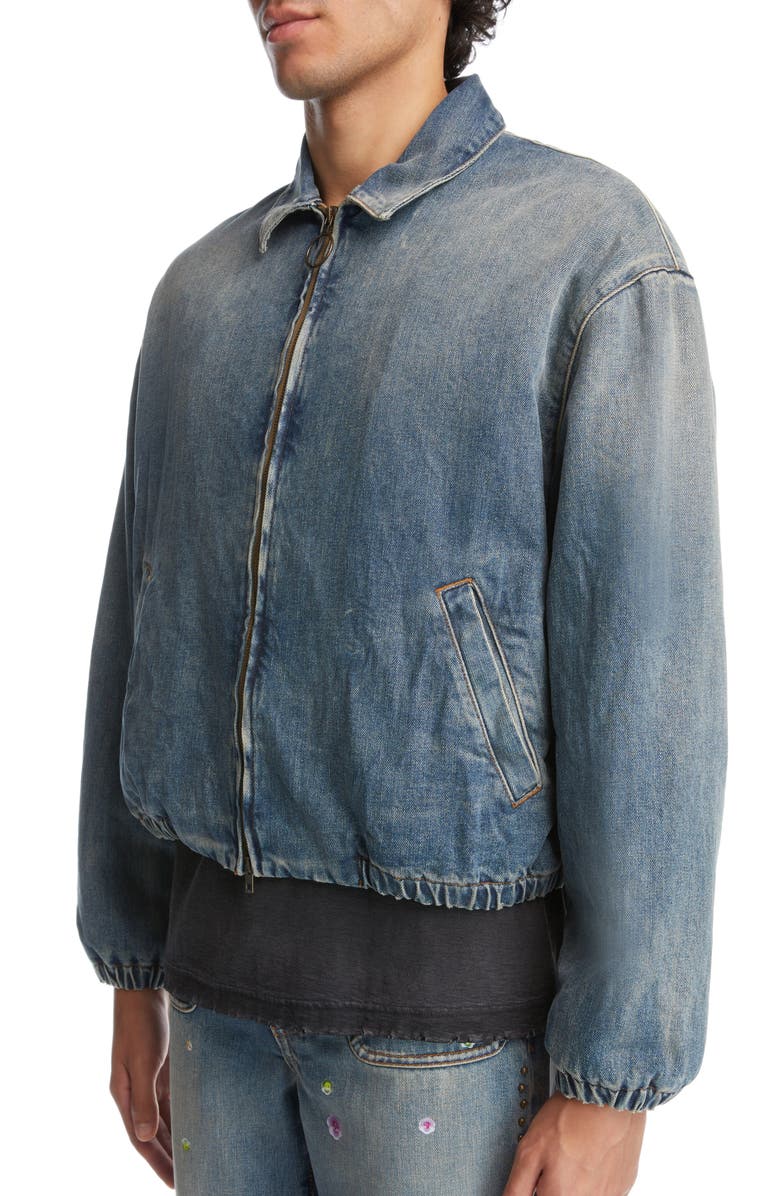 Acne Studios Denim Bomber Jacket, Alternate, color, 