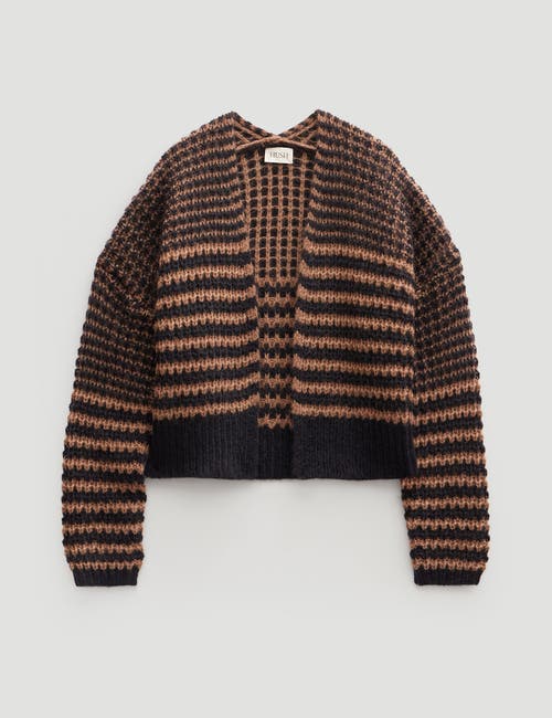 Hush Skye Wool Blend Stripe Cardigan In Brown