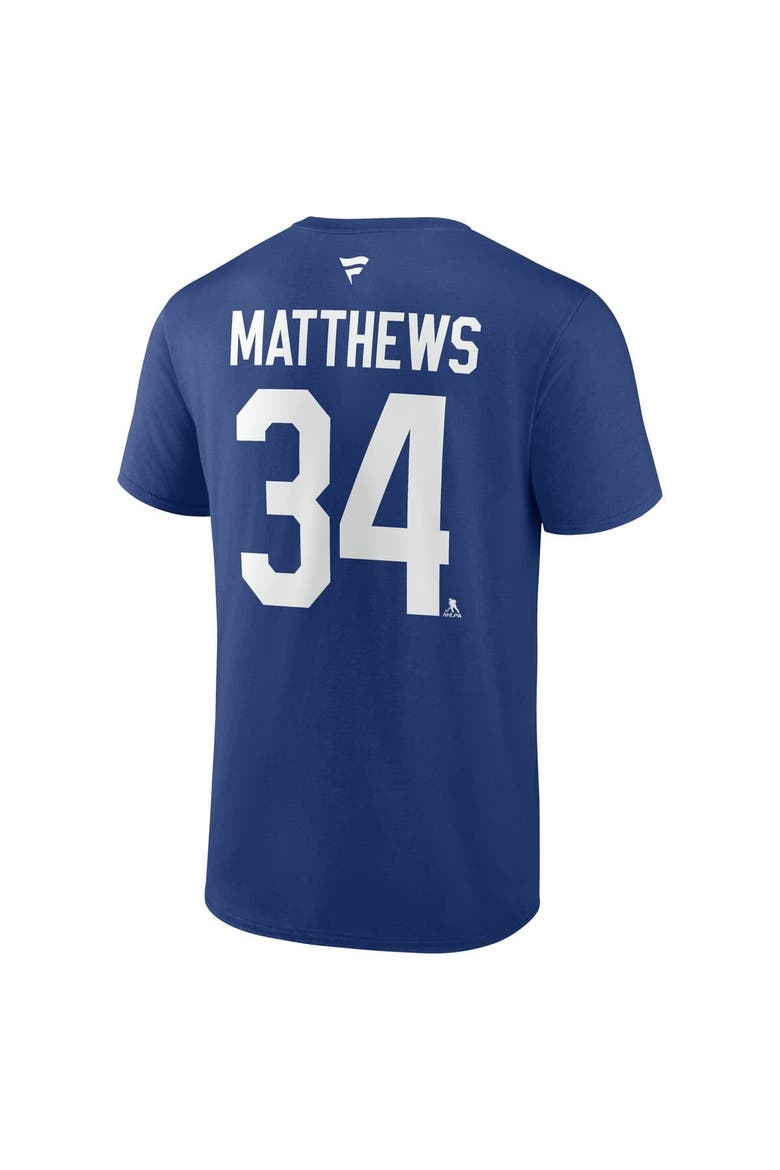 Men's Fanatics Auston Matthews Blue Toronto Maple Leafs Authentic Stack Name & Number T-Shirt, Alternate, color, Blue