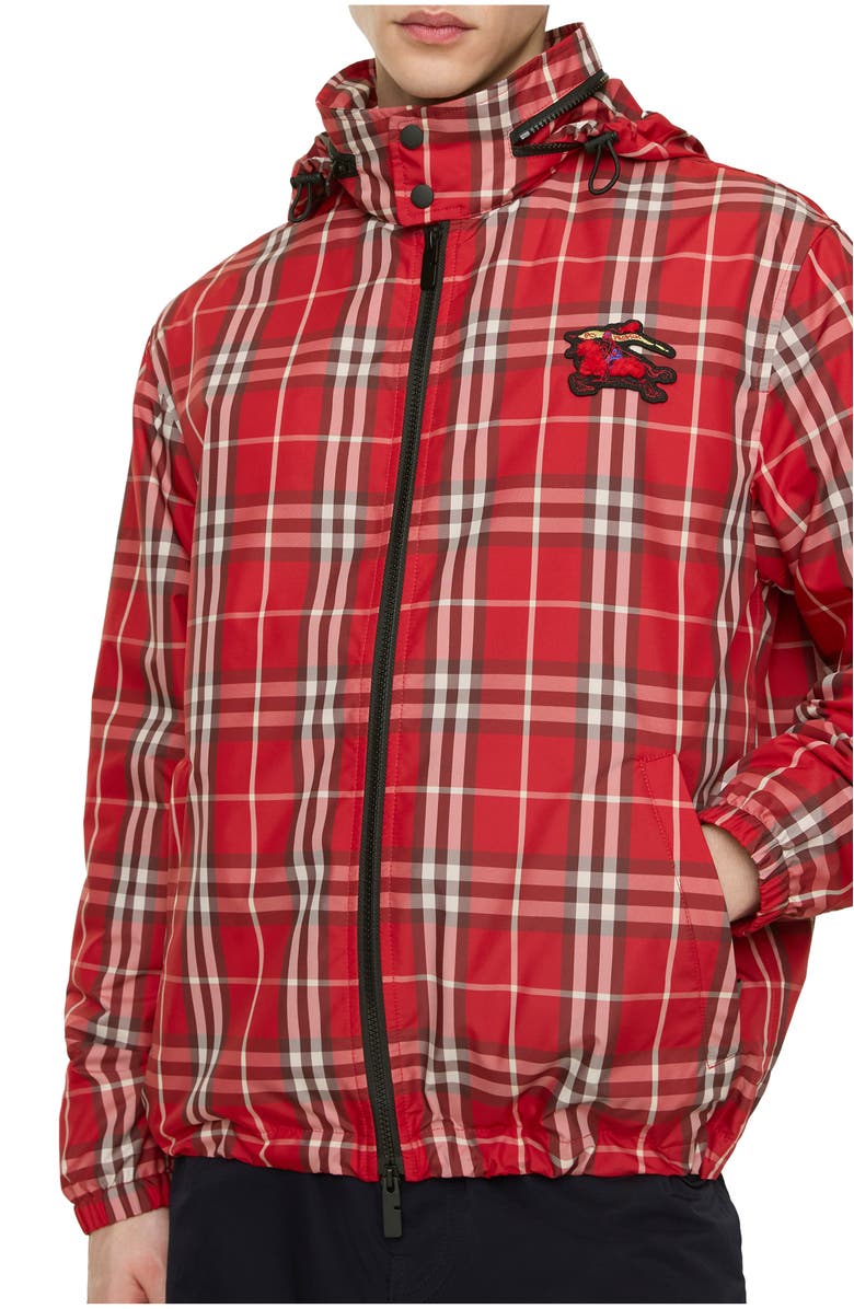 Burberry EKD Check Jacket, Main, color, Crayon Red