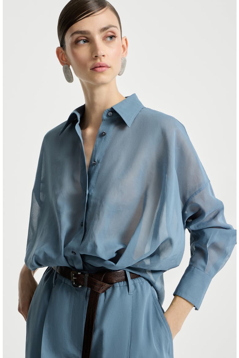Organza shirt, Alternate, color, Azure
