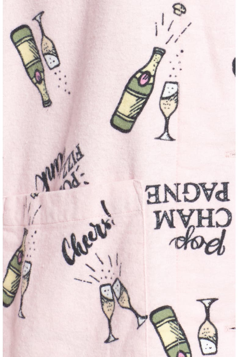 Print Flannel Pajamas, Alternate, color, BLUSH
