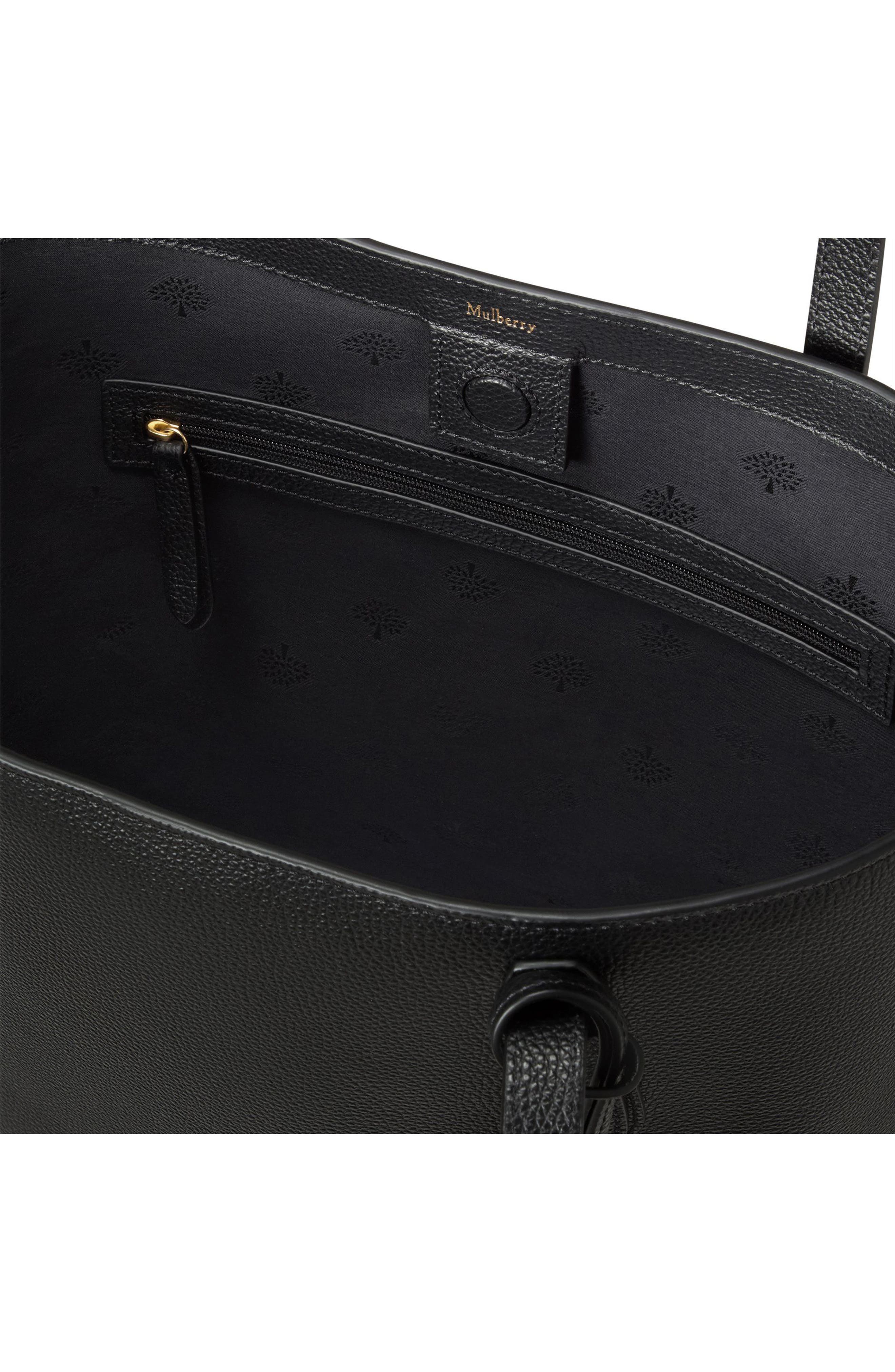 Mulberry North/South Leather Shopper Tote, Alternate, color, Black