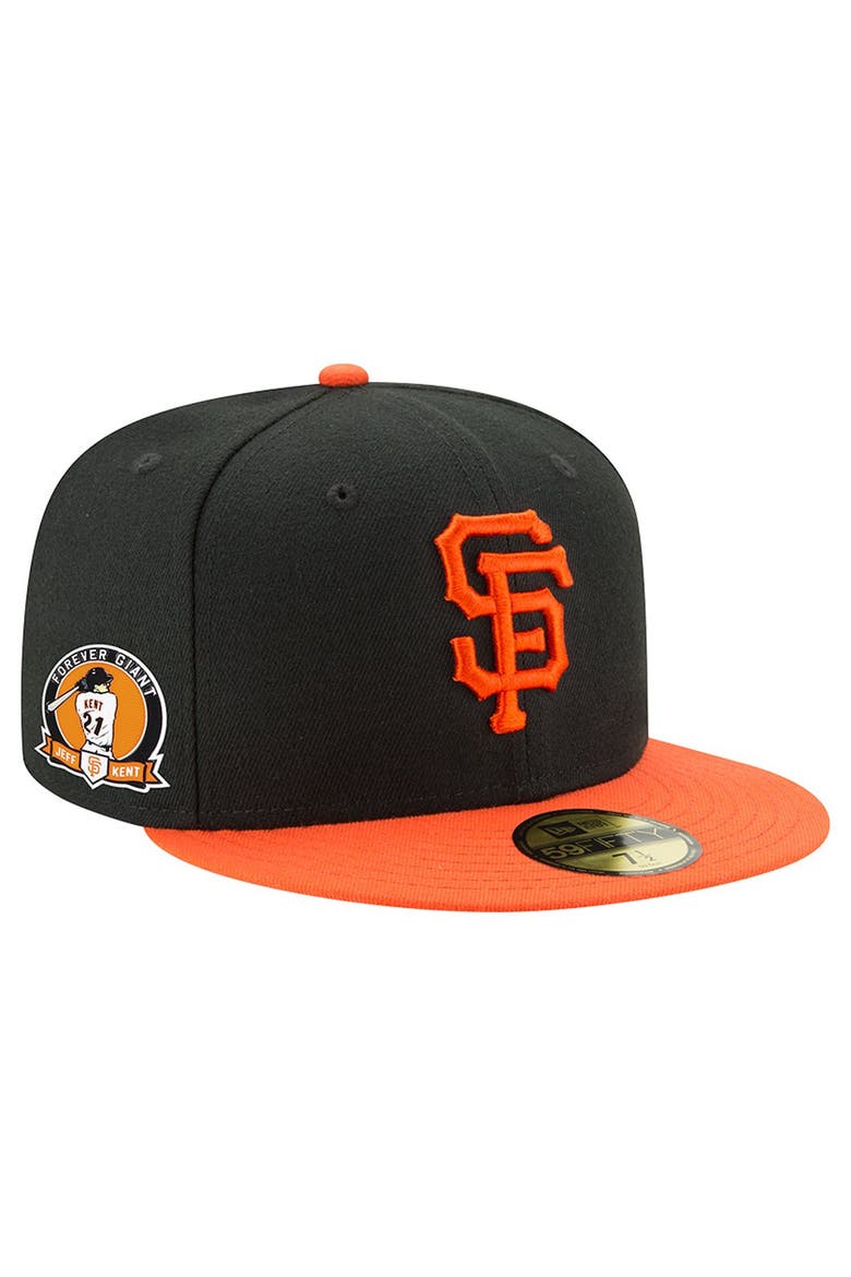 Men's New Era Black/Orange San Francisco Giants Jeff Kent Number Retirement Authentic Collection 59FIFTY Fitted Hat, Main, color, Black