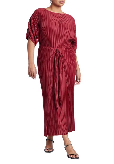 Draped Plisse Dress (Plus Available)