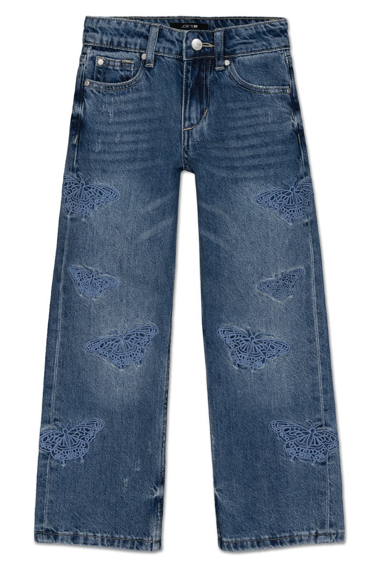 Kids' Mia Butterfly High Waist Wide Leg Jeans, Main, color, MEDIUM WASH