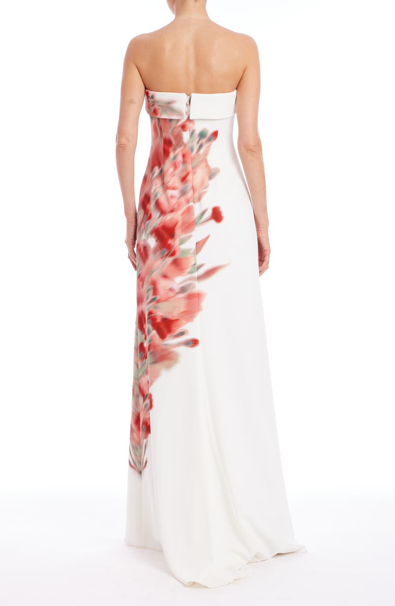 Badgley Mischka Collection Embellished Floral Strapless Evening Gown, Alternate, color, 