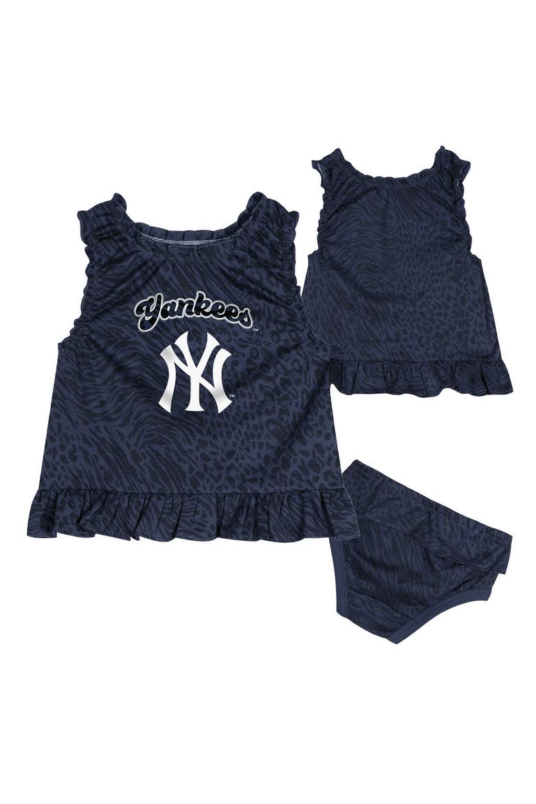 Infant  Navy New York Yankees Playground Dress & Bloomers Set, Alternate, color, Navy