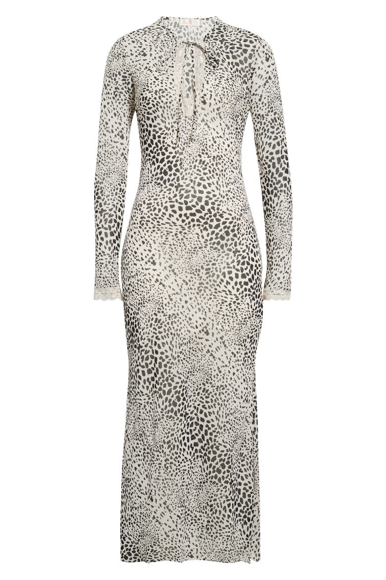 Celia Dalmation Print Long Sleeve Dress, Main, color, IVORY DALMATION