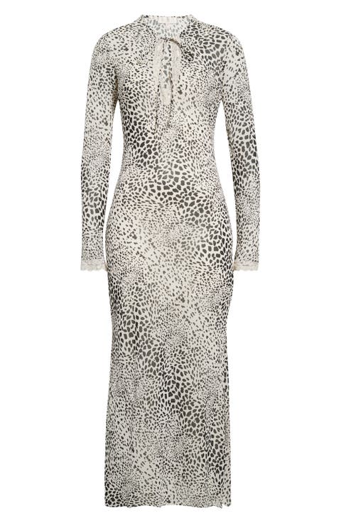 Celia Dalmation Print Long Sleeve Dress