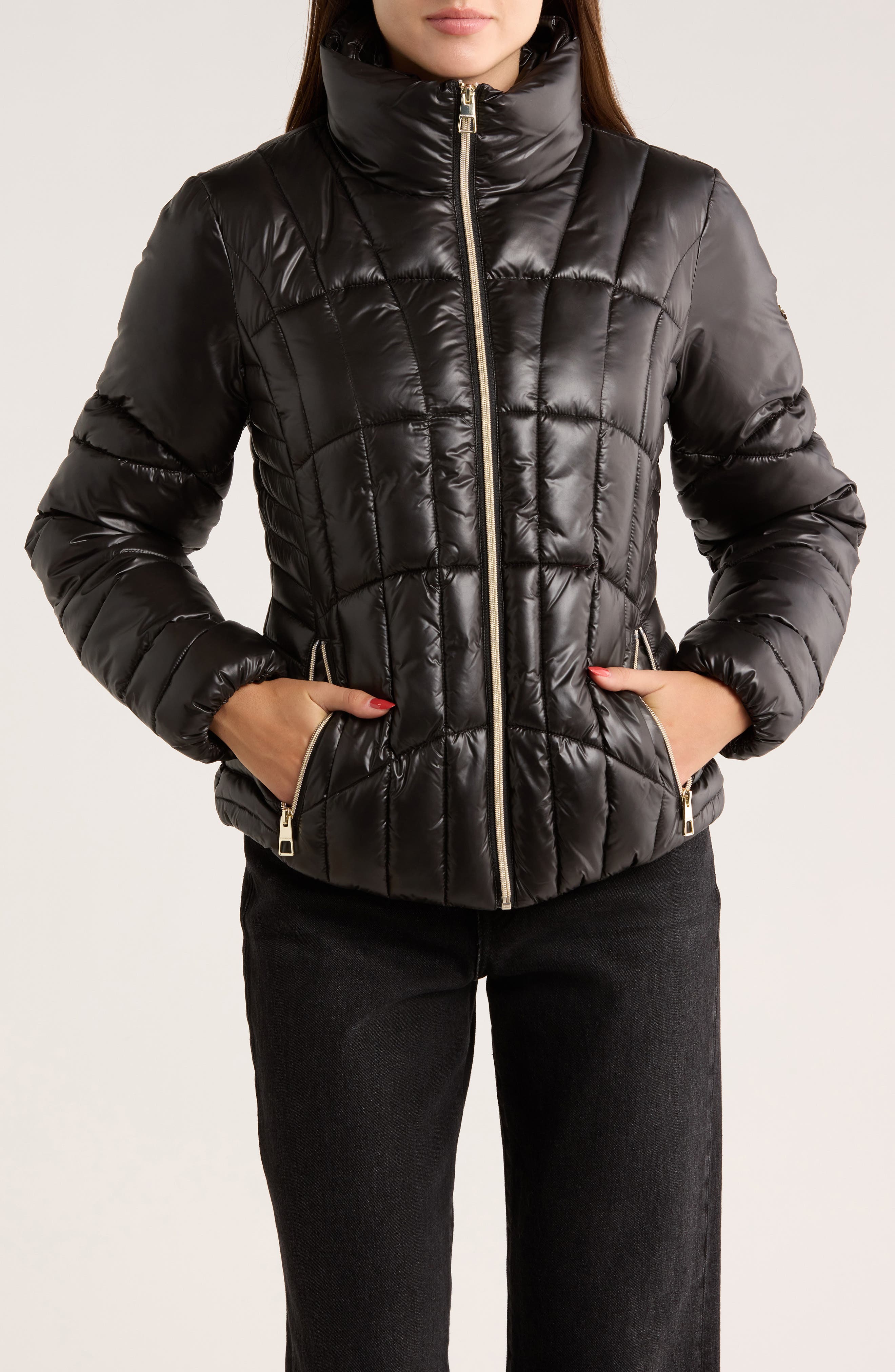 BCBGeneration Zip Corset Puffer Jacket