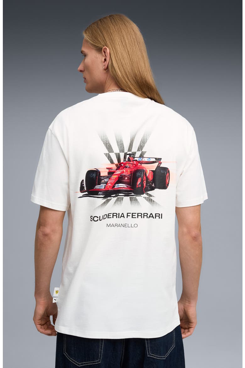 Ferrari Car Graphic T-Shirt, Alternate, color, PUMA WHITE