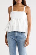 Cinq à Sept Lilwen Tiered Smocked Cotton Blend Top