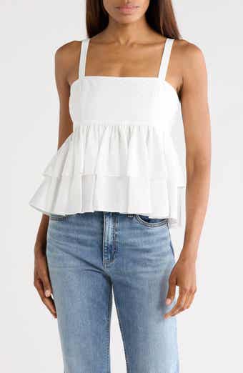 Cinq à Sept Lilwen Tiered Smocked Cotton Blend Top